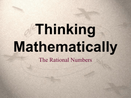The Rational Numbers