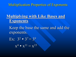 Multiplication Properties of Exponents