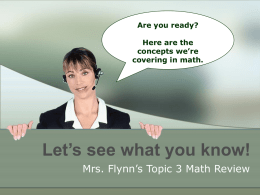 Topic 3 Review and Reteach