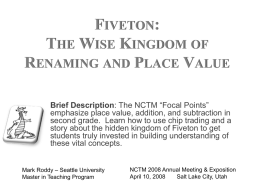 Fiveton: The Wise Kingdom of Renaming and Place Value