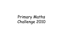 KS2 Primary Maths Challenge 2010