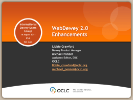 WebDewey 2.0 Enhancements
