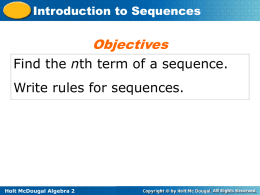 5.1 Introduction to Sequences
