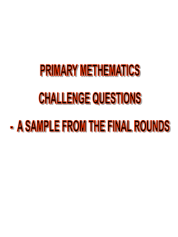 KS2 Maths Challenge Sample