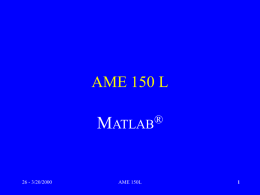 AME 150 L - Engineering Class Home Pages