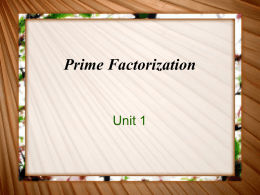 Prime Factorization - simonbaruchcurriculum