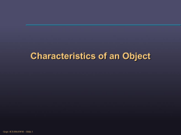 PowerPoint Presentation - Characteristics of an Object