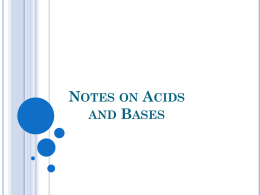 Notes on Acids and Bases