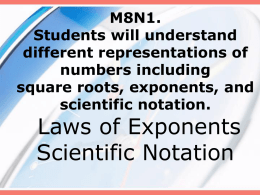 6.2 Law of Exponents / Scientific Notation