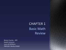 Chapter 1 - Basic Math Review