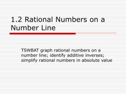 1.2 Rational Numbers on a Number Line