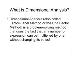 What is Dimensional Analysis?