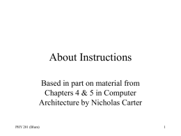 Instructions and Stacks