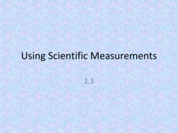 Using Scientific Measurements - Belle Vernon Area School District