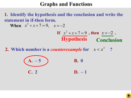 Ch 1-8 Graphs and Functions