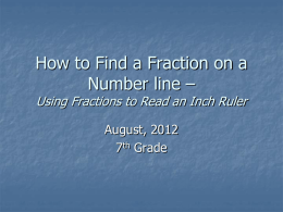 Fractions on a Number Lilne