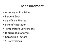 Measurement and Dimensional Analysis