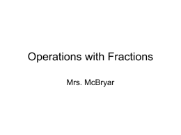 Operations with Fractions