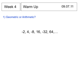 Sequences Day 2 Recursive Arithmetic Formula