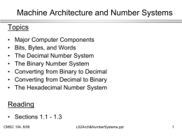 Architecture and Number Systems - vspclil