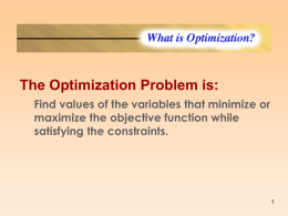 The Optimization Problem is