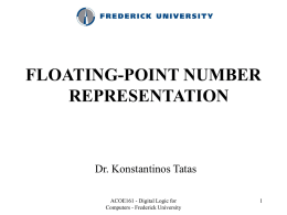 Lecture 2: Floating-point number representation