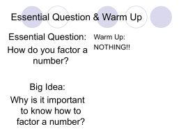 Essential Question & Warm Up