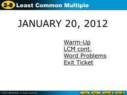 Find the least common multiple