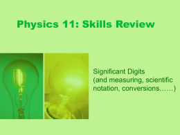 Physics Skills Review