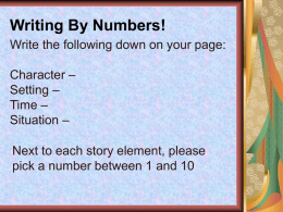 Writing By Numbers!