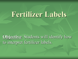Fertilizer - Shields Valley Ag Department