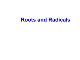 Roots and Radicals