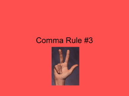 Comma Rule 3 Conventions
