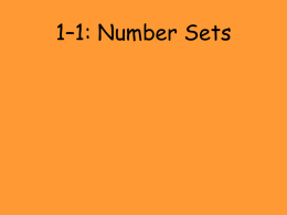Number Sets Powerpoint