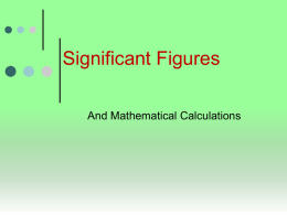 Significant Figures & Math PPT