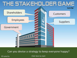The Stakeholder Game - Amazon Web Services