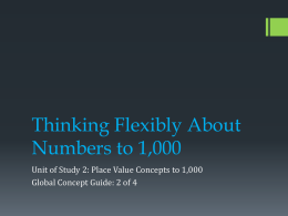 Thinking Flexibly about Numbers to 1000