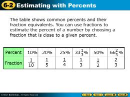powerpoint to review estimation of percents
