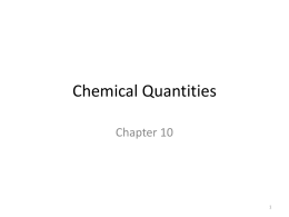 Chemical Quantities