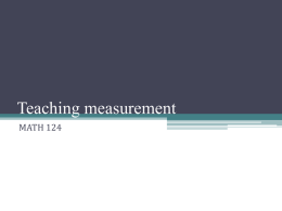 Teaching measurement