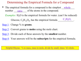 Chem A Week 12 Empirical Forumla and Molecular Formula