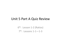 Unit 5 Quiz Review