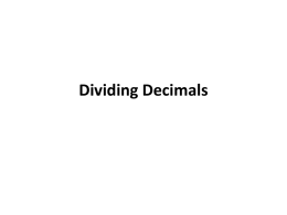 Dividing Decimalsx