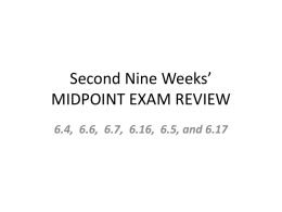 Second Nine Weeks` Midpoint Review[1]