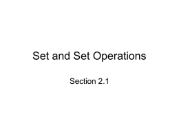 Set and Set Operations