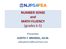 NUMBER SENSE and MATH FLUENCY (grades k-5)