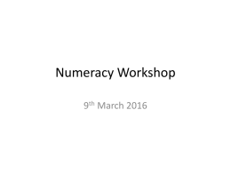 Numeracy Workshop