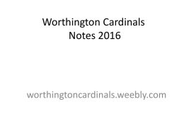 Worthington Cardinals Notes 2016 - Worthington Cardinals football