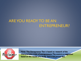 Are You Ready to be an Entrepreneur?