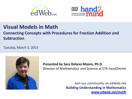 Visual Models in Math: Connecting Concepts with Procedures